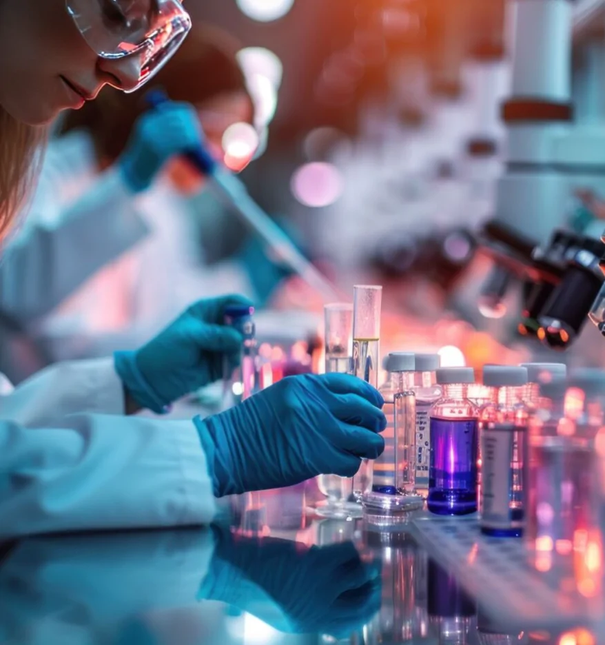 woman and man in laboratory