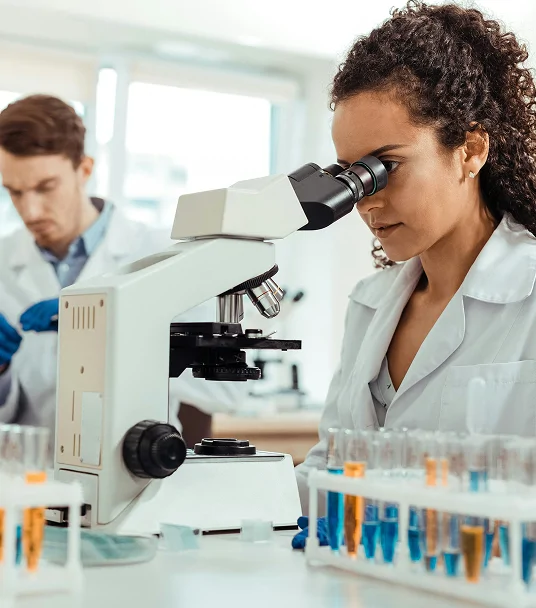 woman and man in laboratory