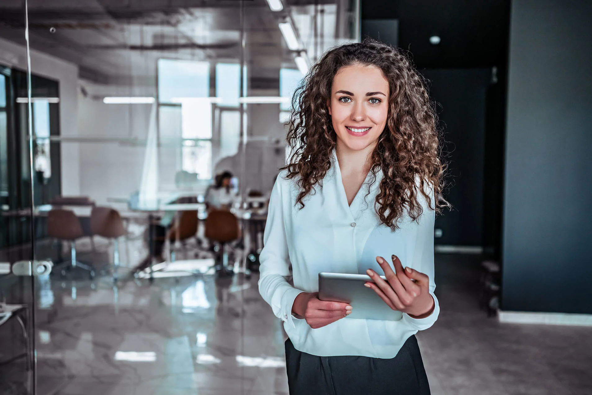 woman professional greeting you