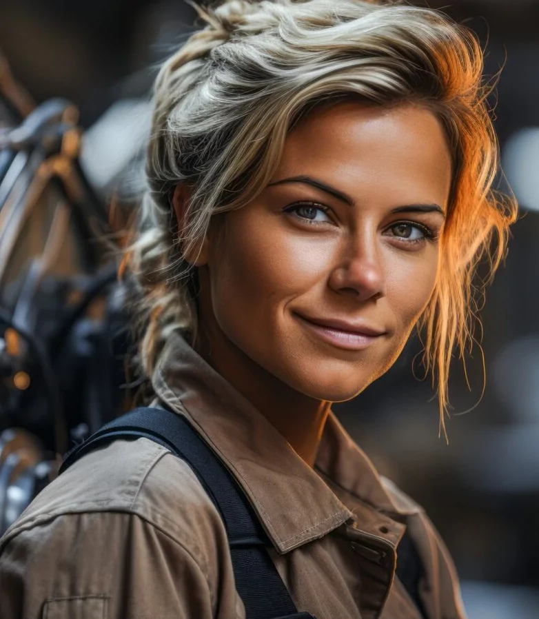 smiling woman in plant