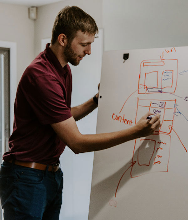 writing on a whiteboard