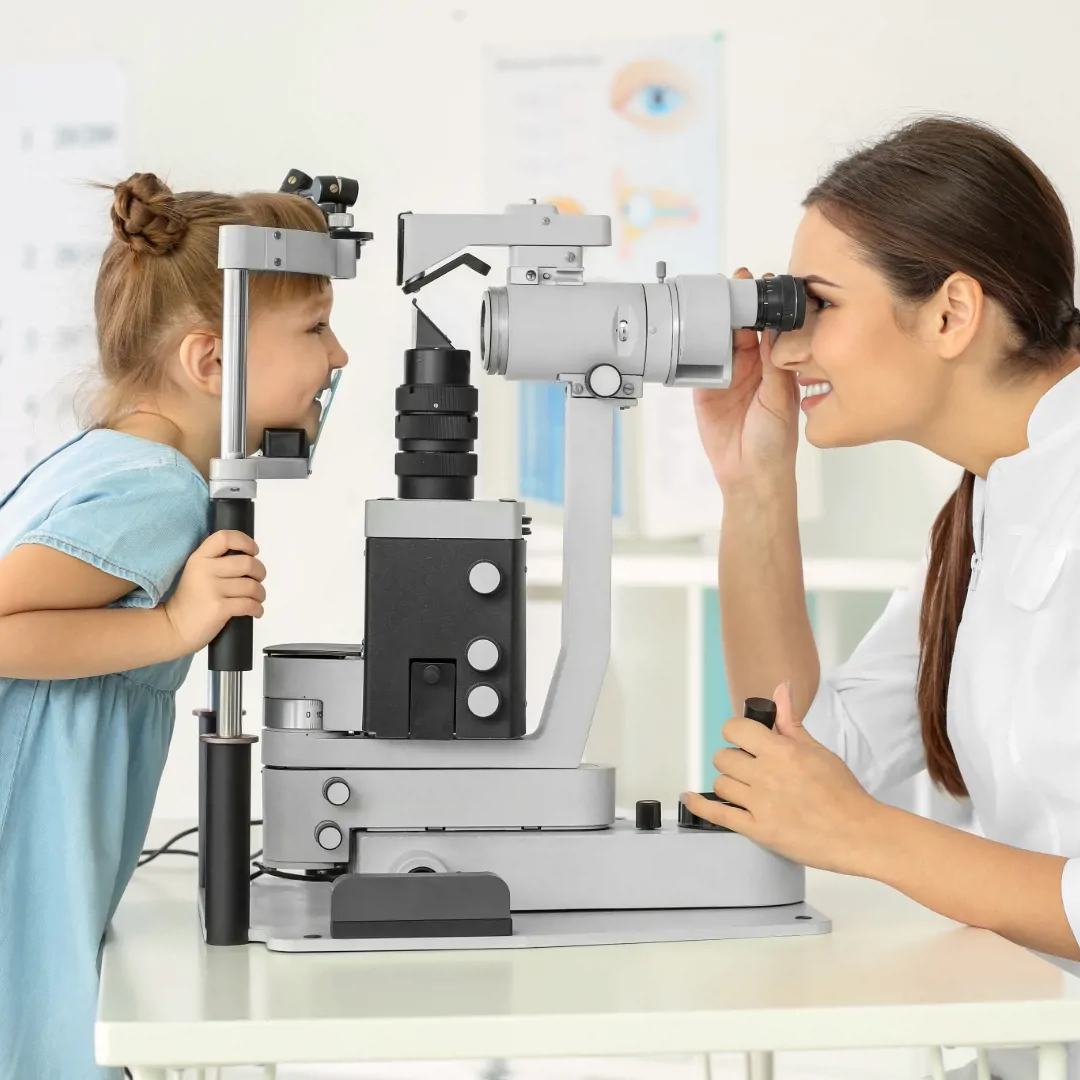 Optometrist Working on a child