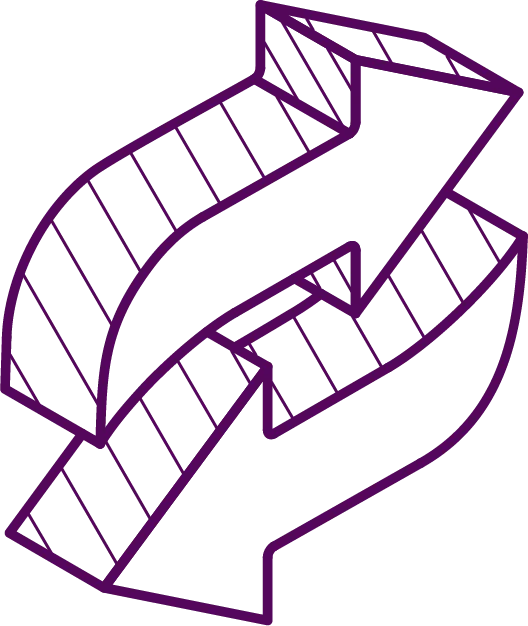 cross skilling purple icon
