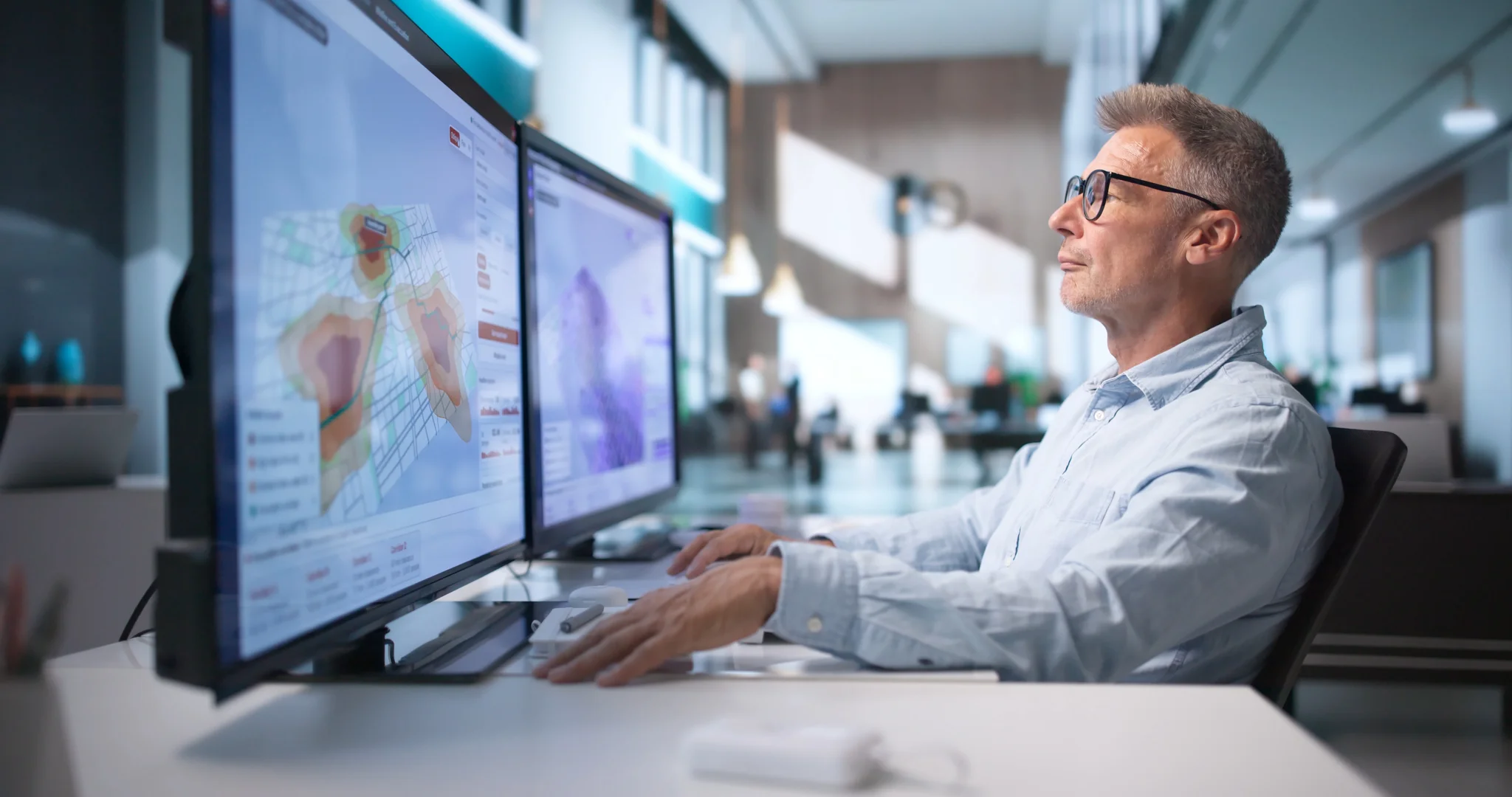 Man on a computer