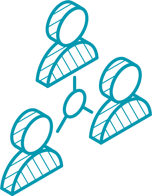 Networking blue icon