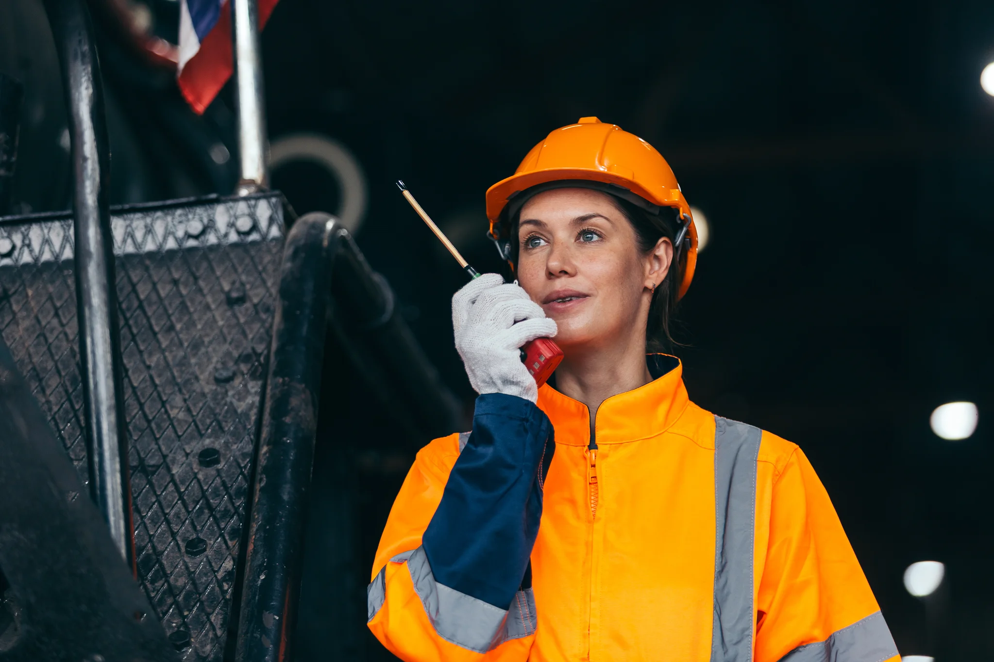 woman in rail speakerphone