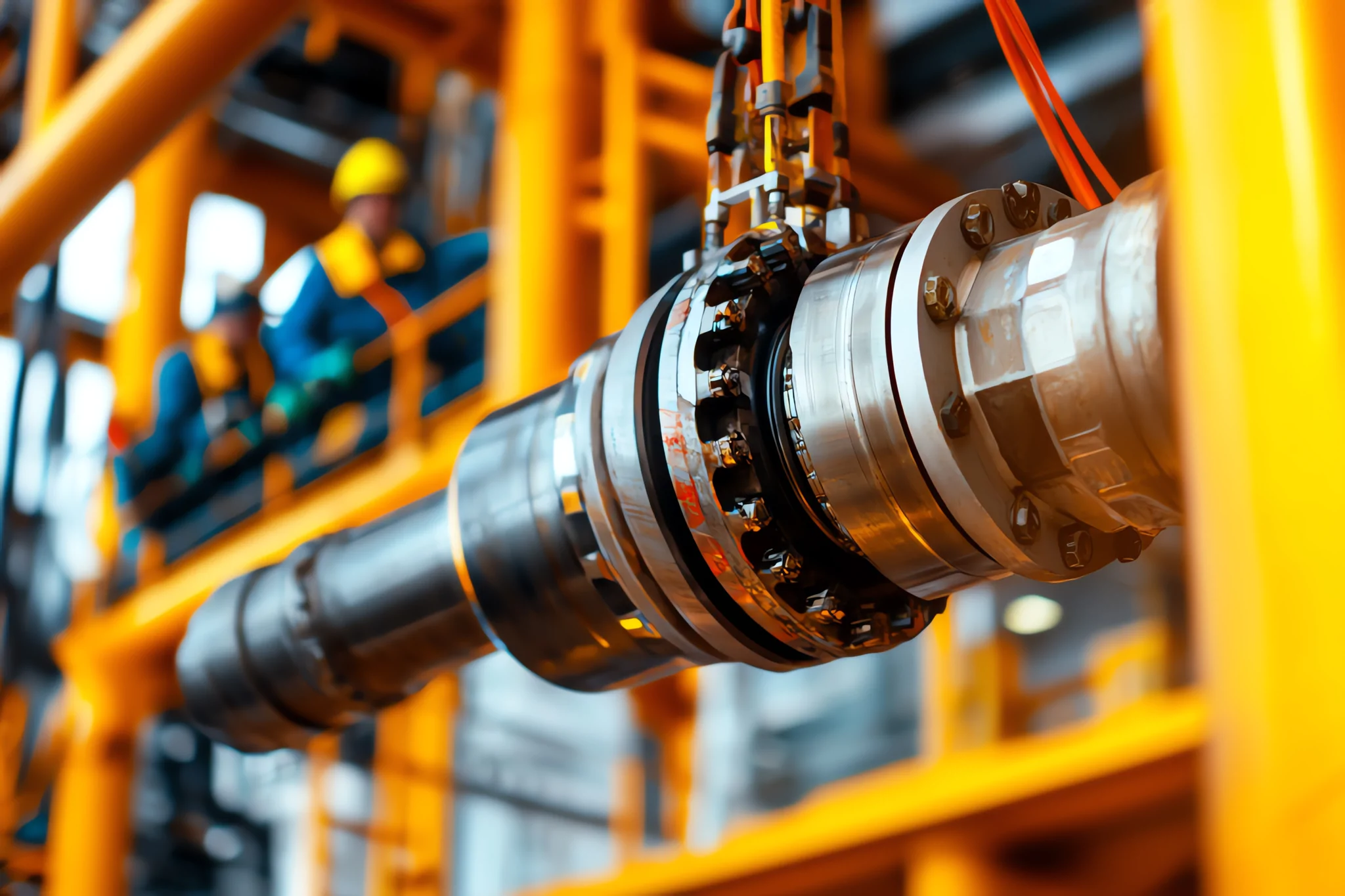 abstract oil rig close up
