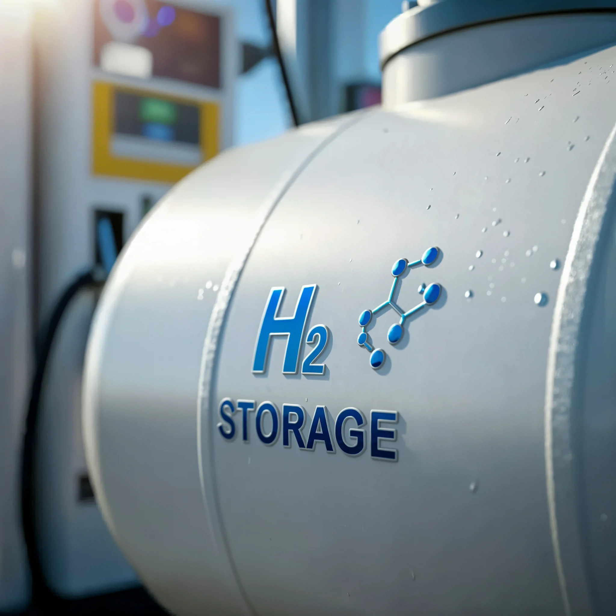close up of H2 storage container