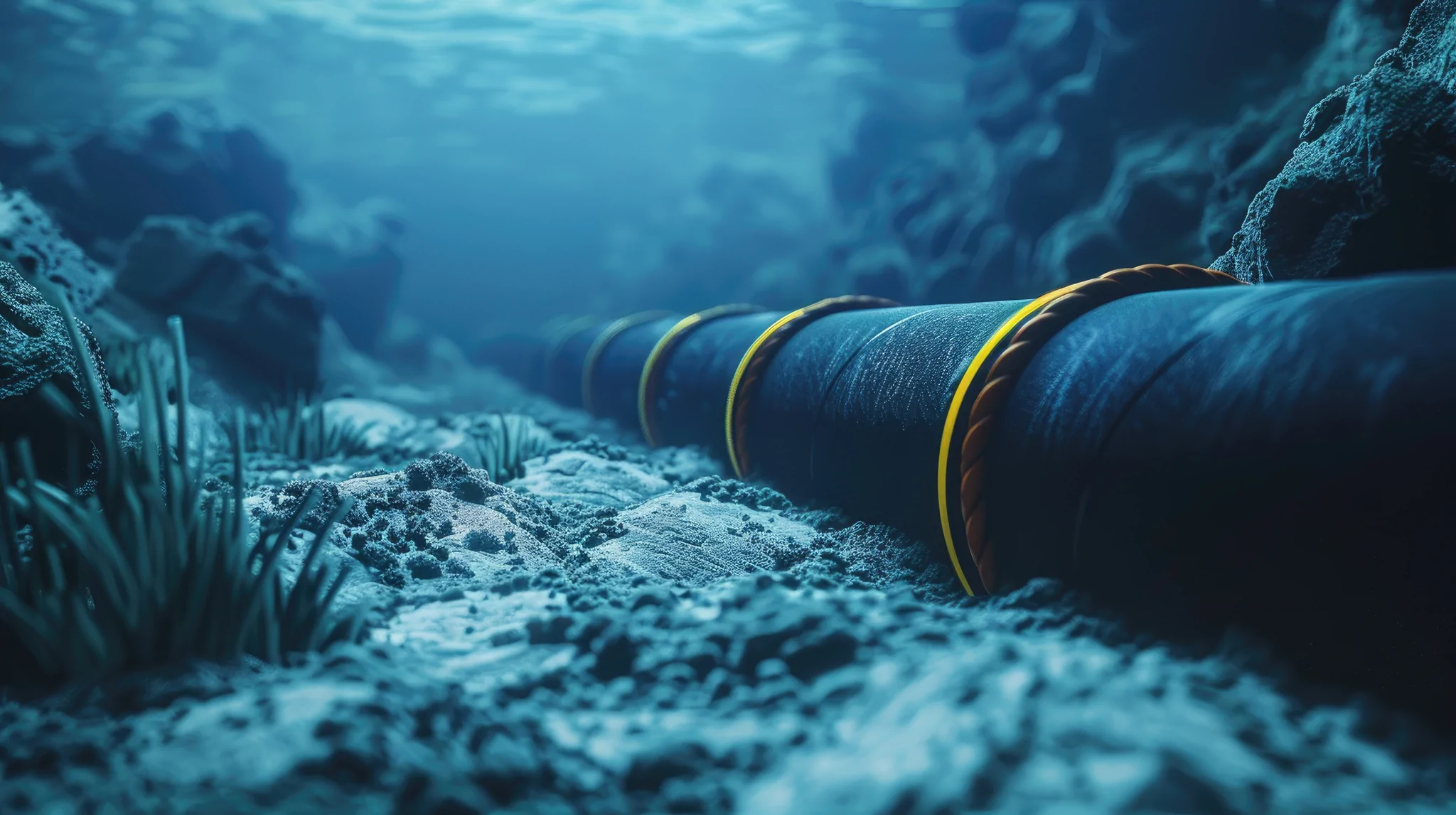 cables along sea bed