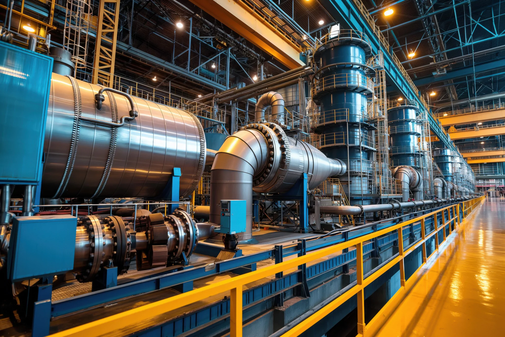abstract machinery in power plant close up