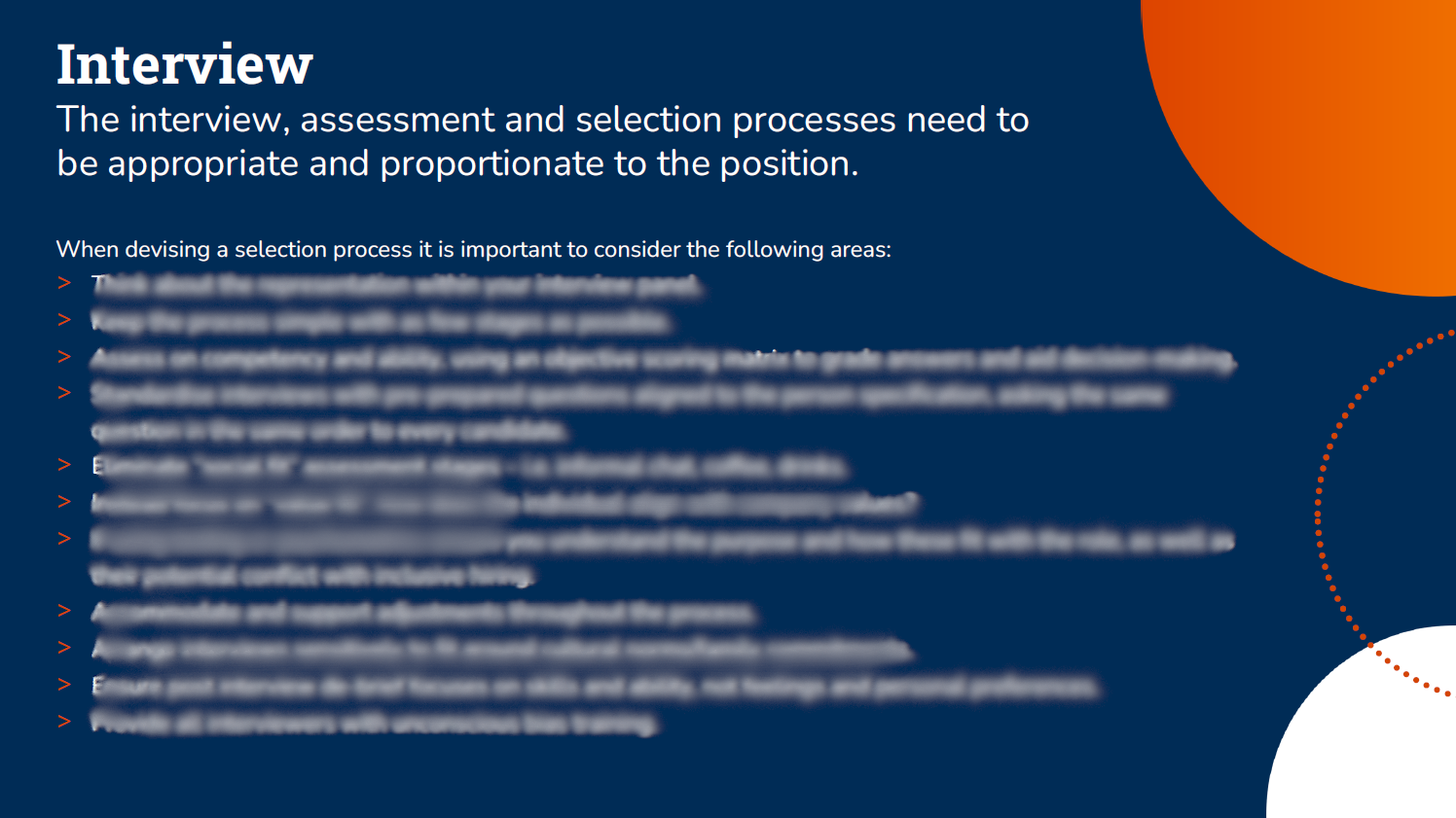 Recruitment inclusion checklist - interview