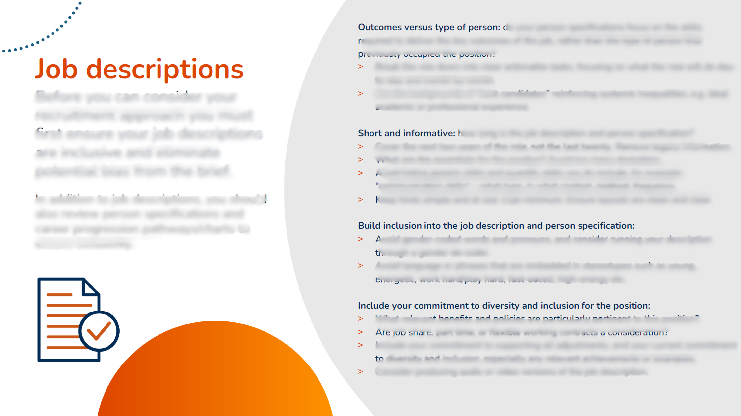 Recruitment inclusion checklist - job descriptions