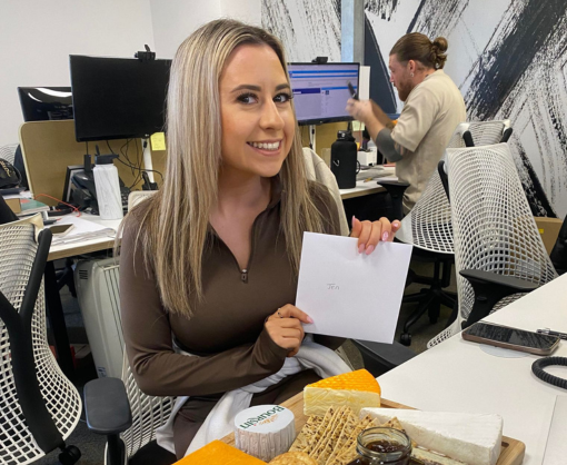 Jenna McFarlane with a cheeseboard