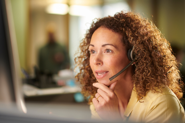 An NHS Call Handler at work