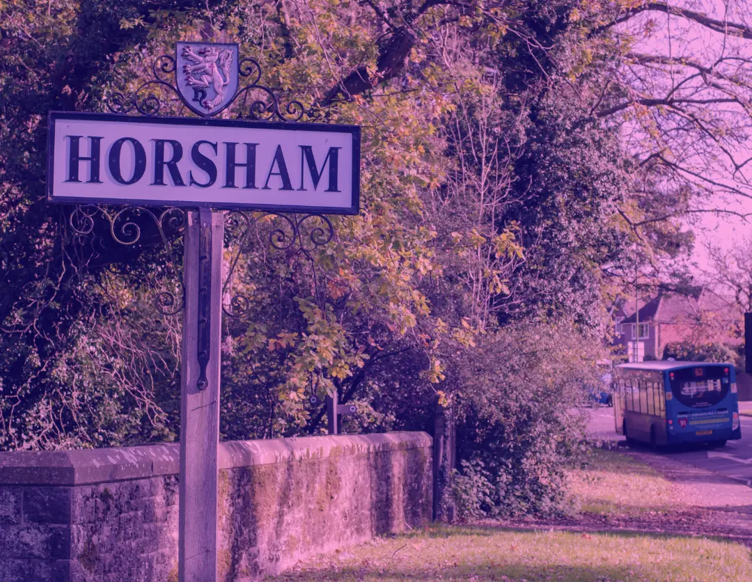 A sign for Horsham