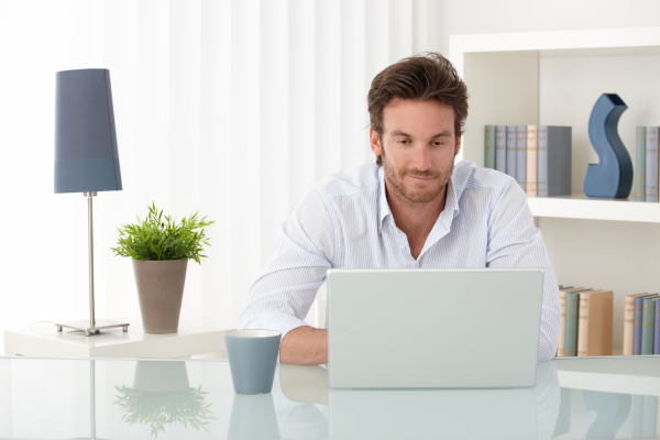 A man working on his laptop