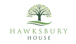 A green tree with 'Hawksbury House' written beneath it