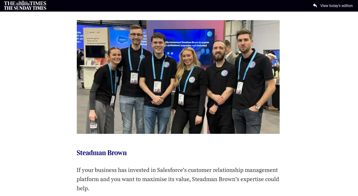 Steadman Brown in the Financial Times