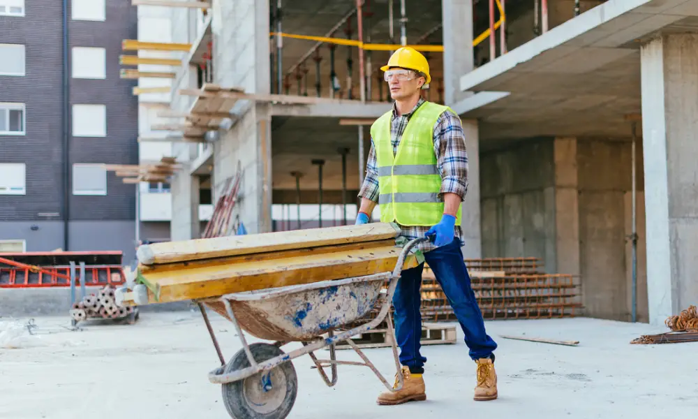 General Operative on site with wheelbarrow