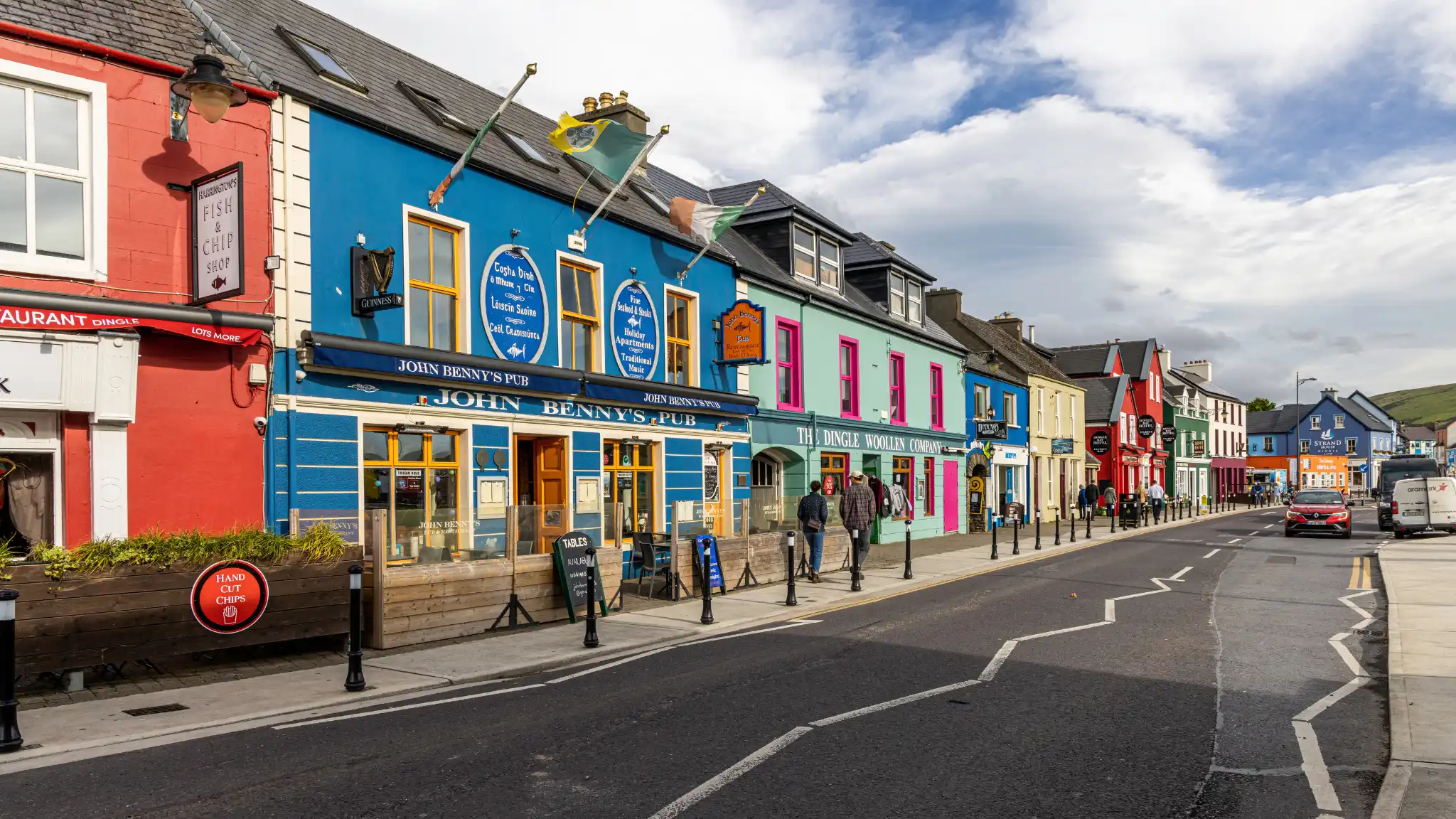Colourful street scene in Dingle