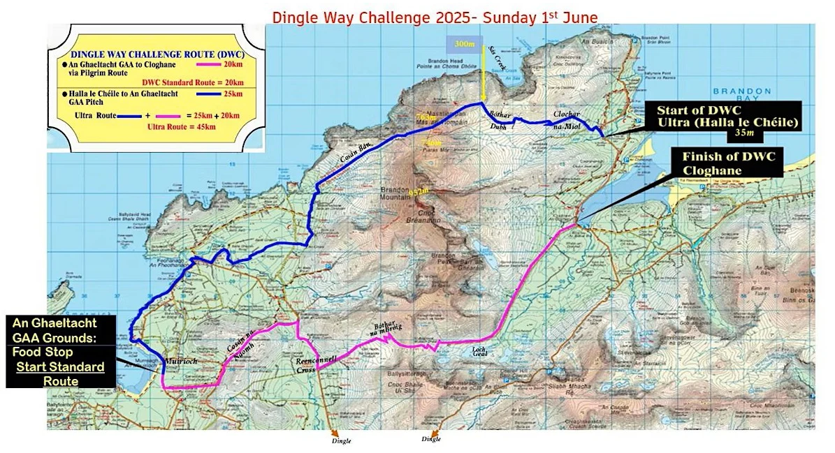 The Dingle Way Challenge 2025 - Route Map