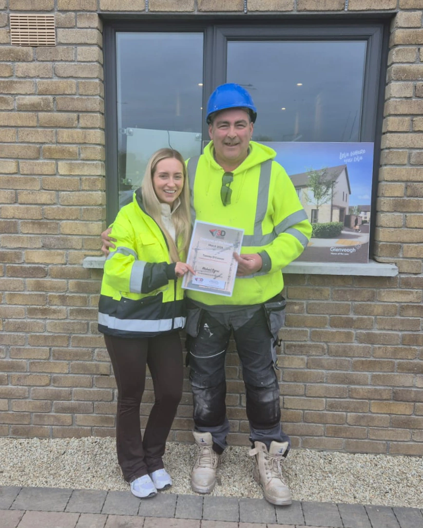 Tommy with his award alongside site admin Nicole