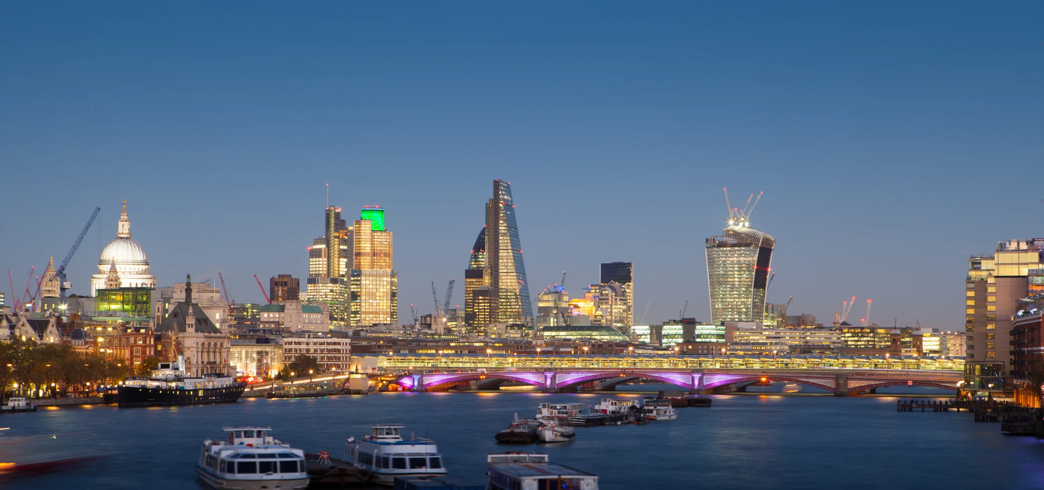 River view with Canary Wharf in the background