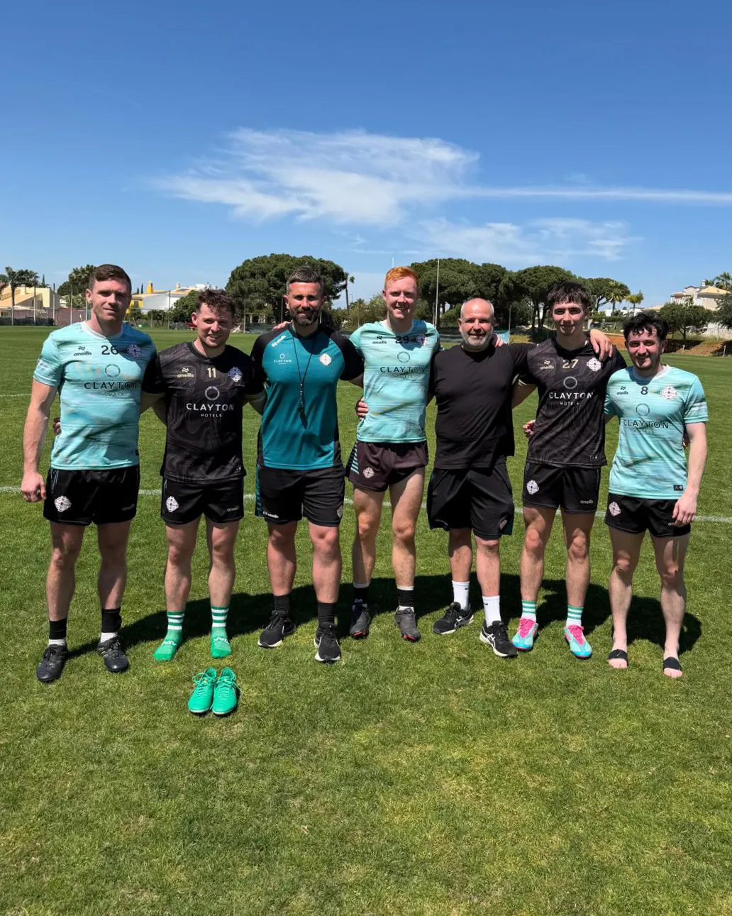Ciaran D., Nathan, Michael, Daniel, Stevie, Shay and Ciaran G. in Algarve