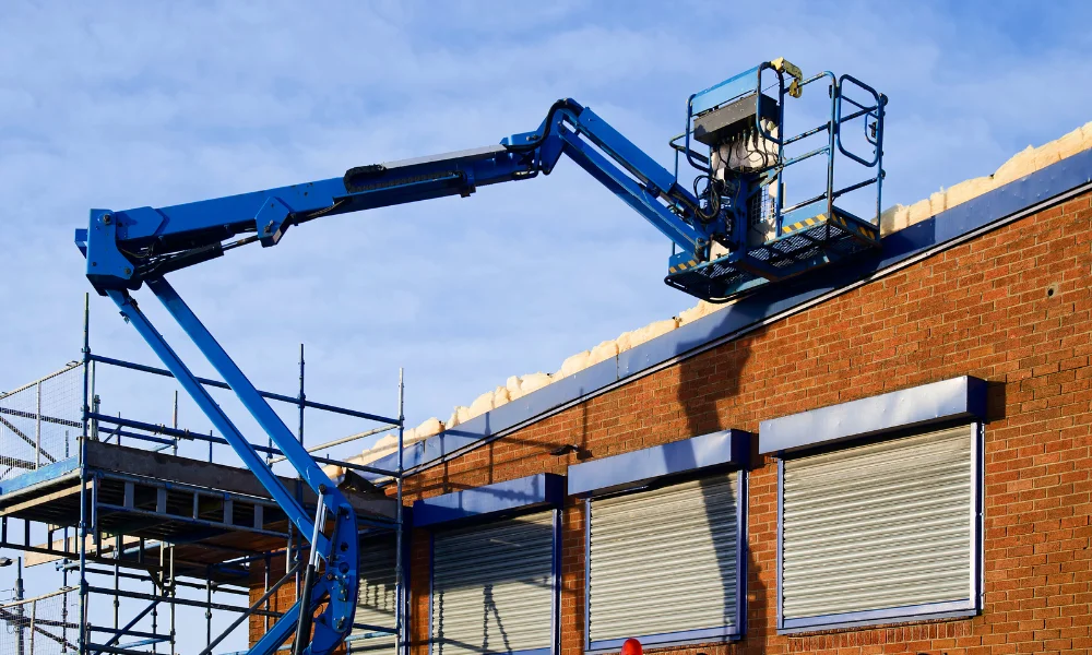 A MEWP being operated on site