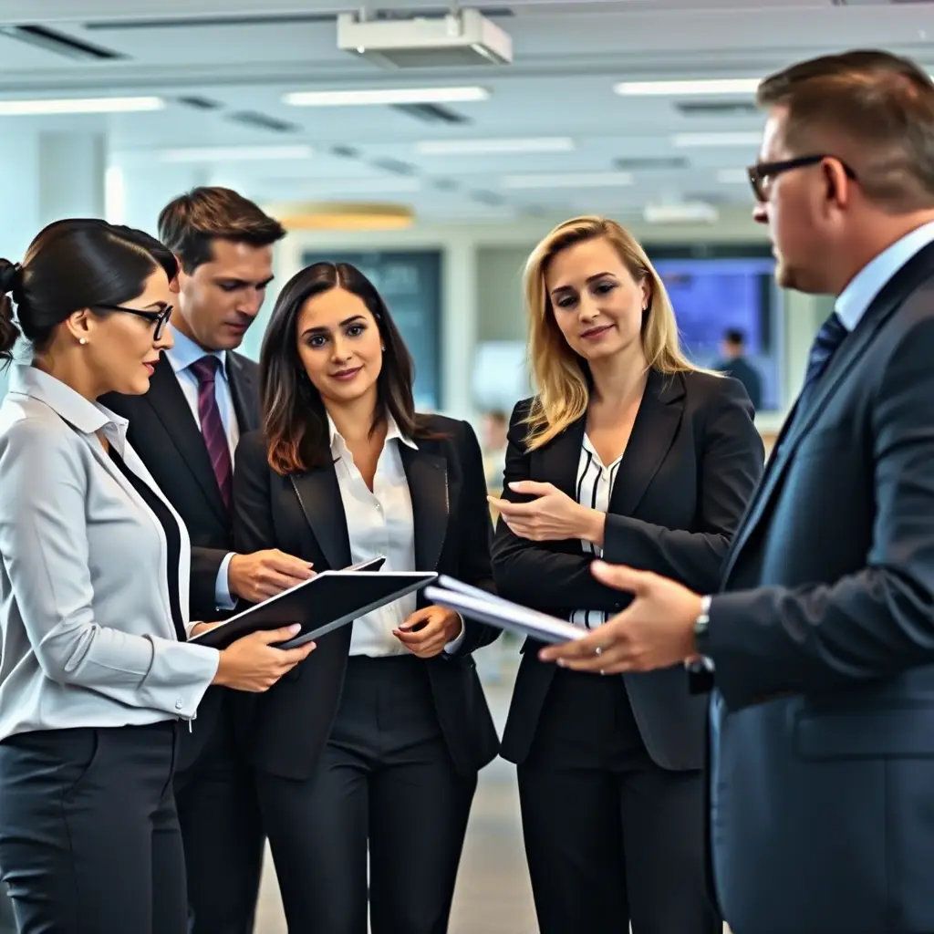 Company executives in conversation