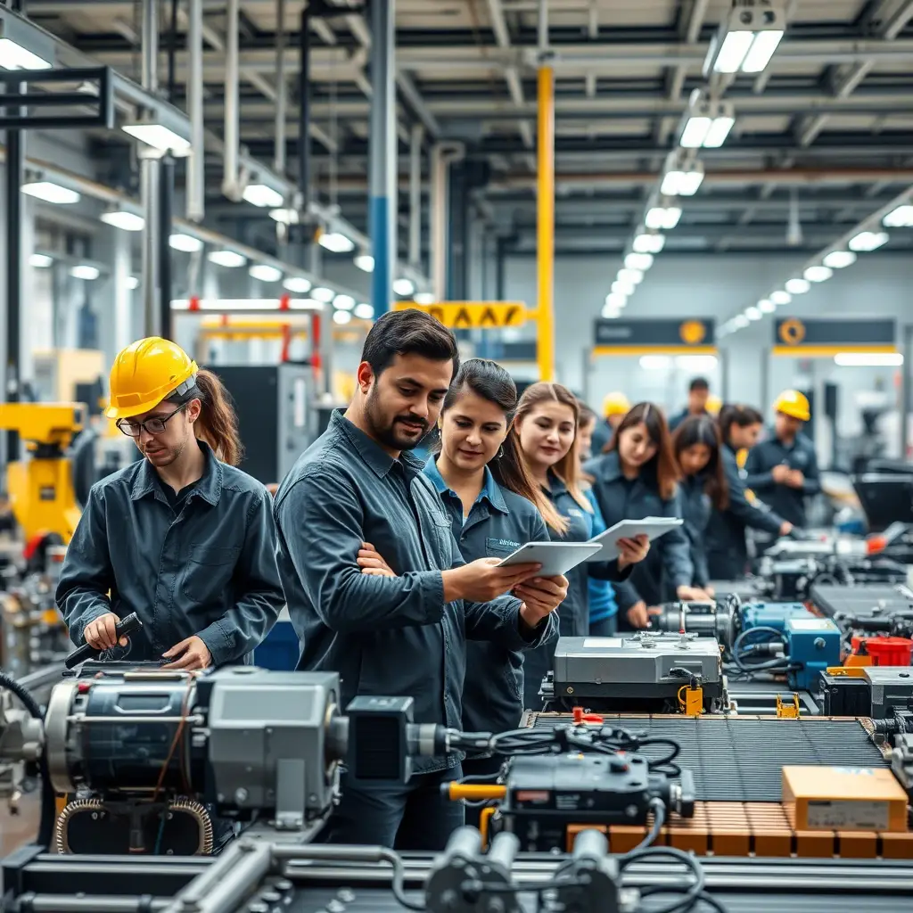 An industrial production line