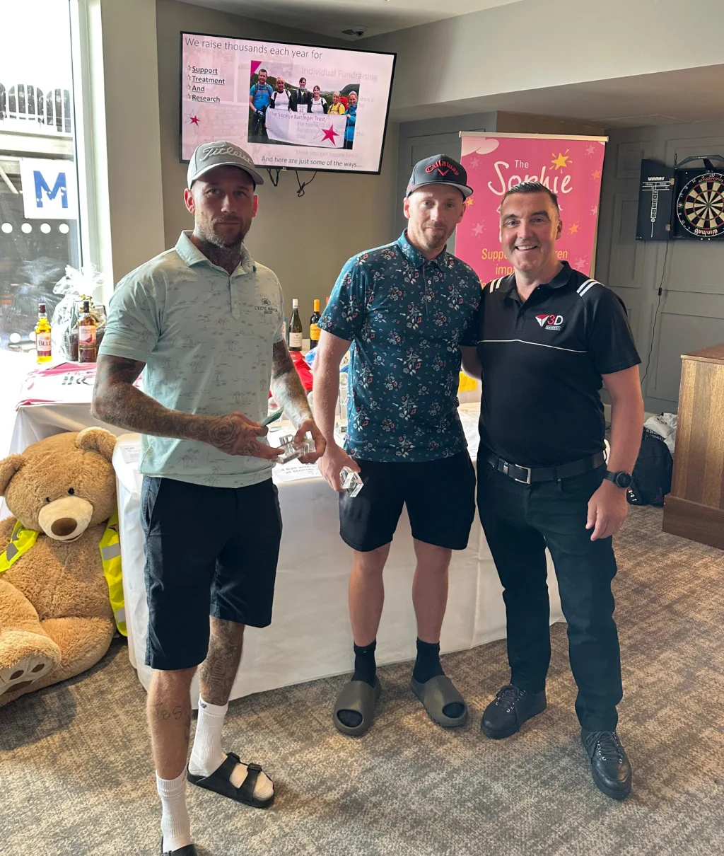 Members of the winning team with Damian