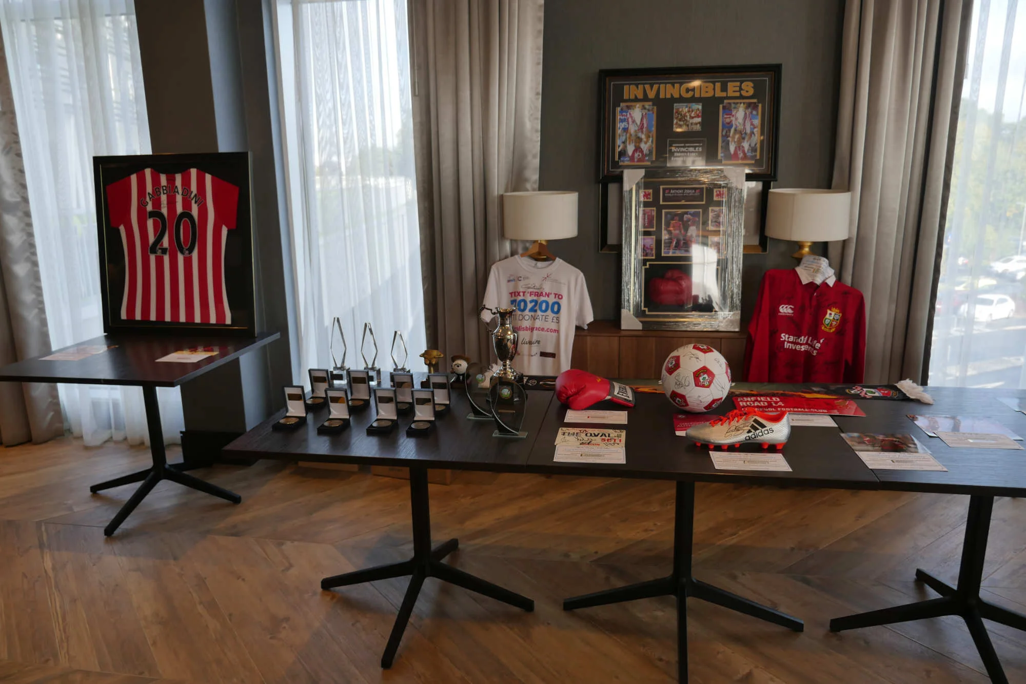A display of some of the Auction items from the inaugural 3D Personnel hosted event in 2017