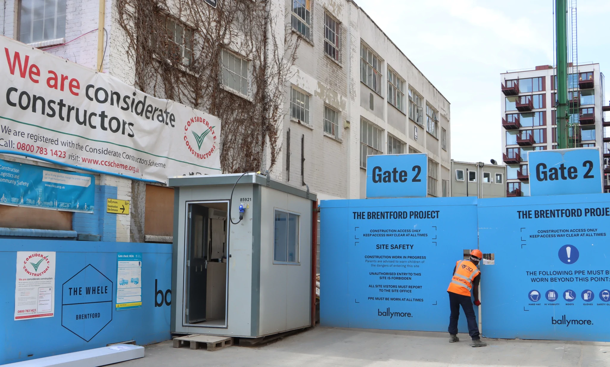 3D Gate man on duty at Ballymore site