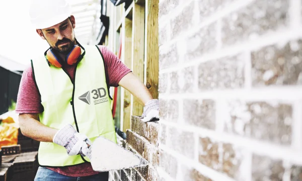 A 3D Personnel operative laying bricks