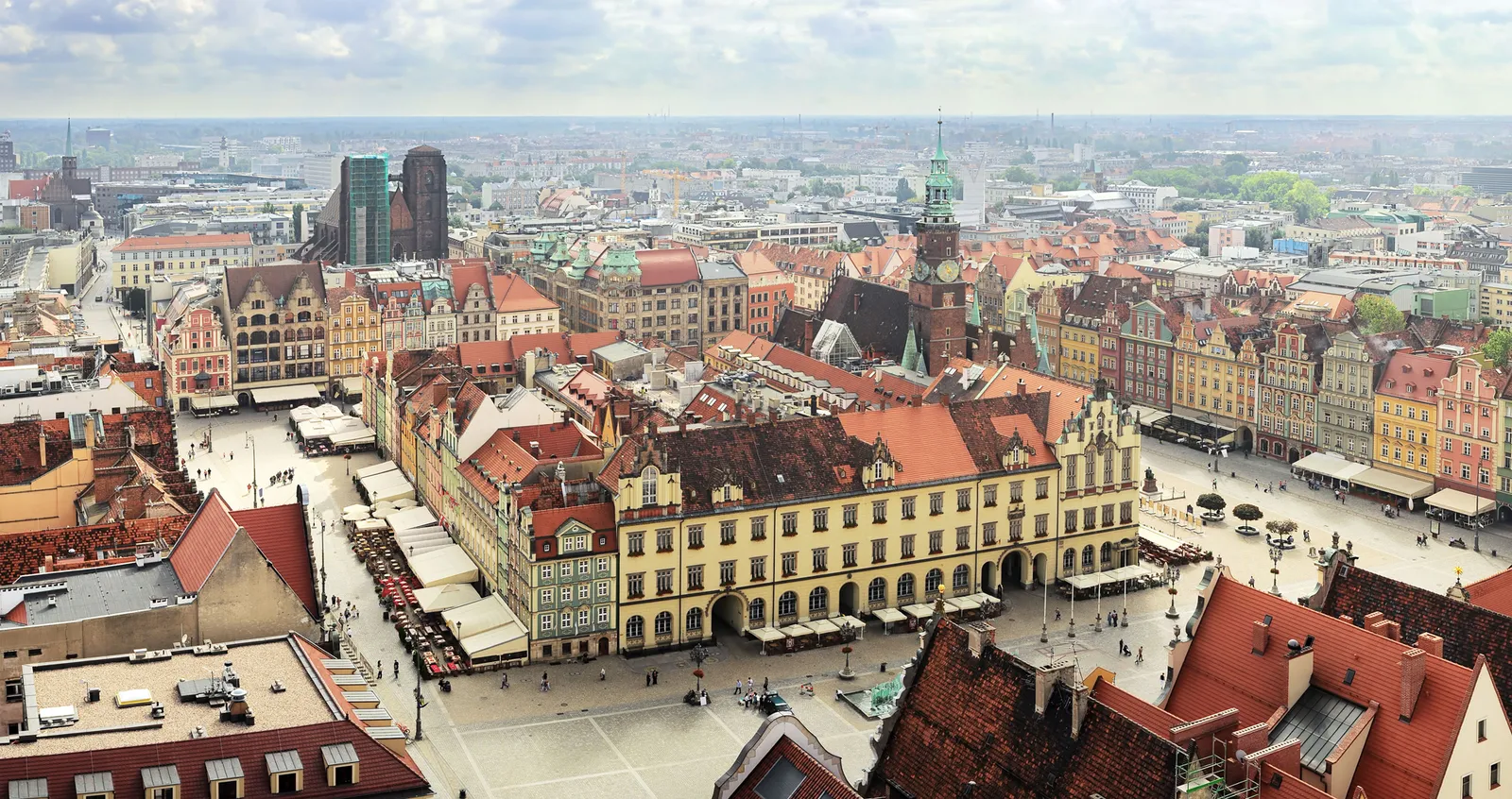 A view of the city centre in Wroclaw in Poland
