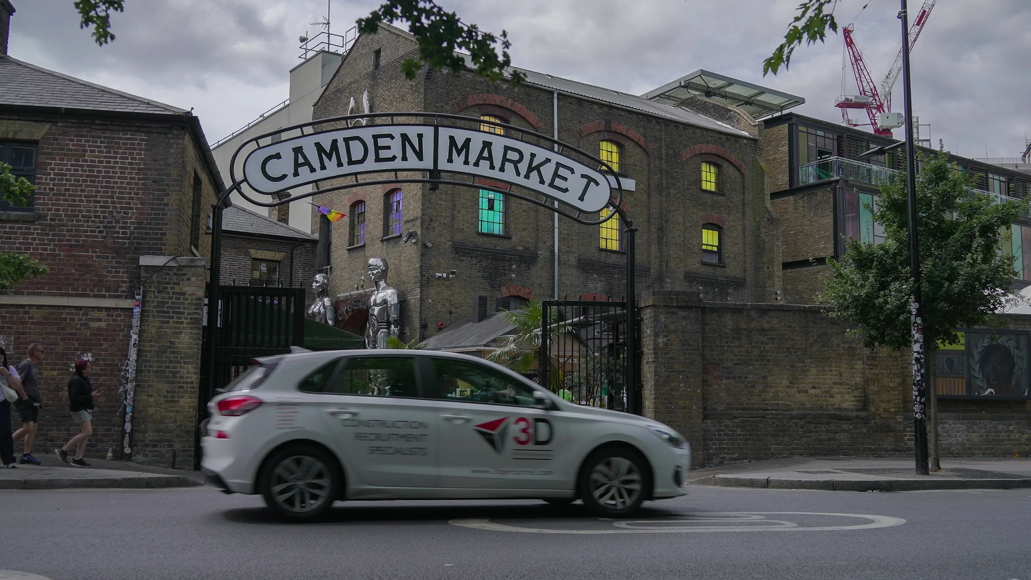 3D Personnel fleet vehicle drives by Camden Market