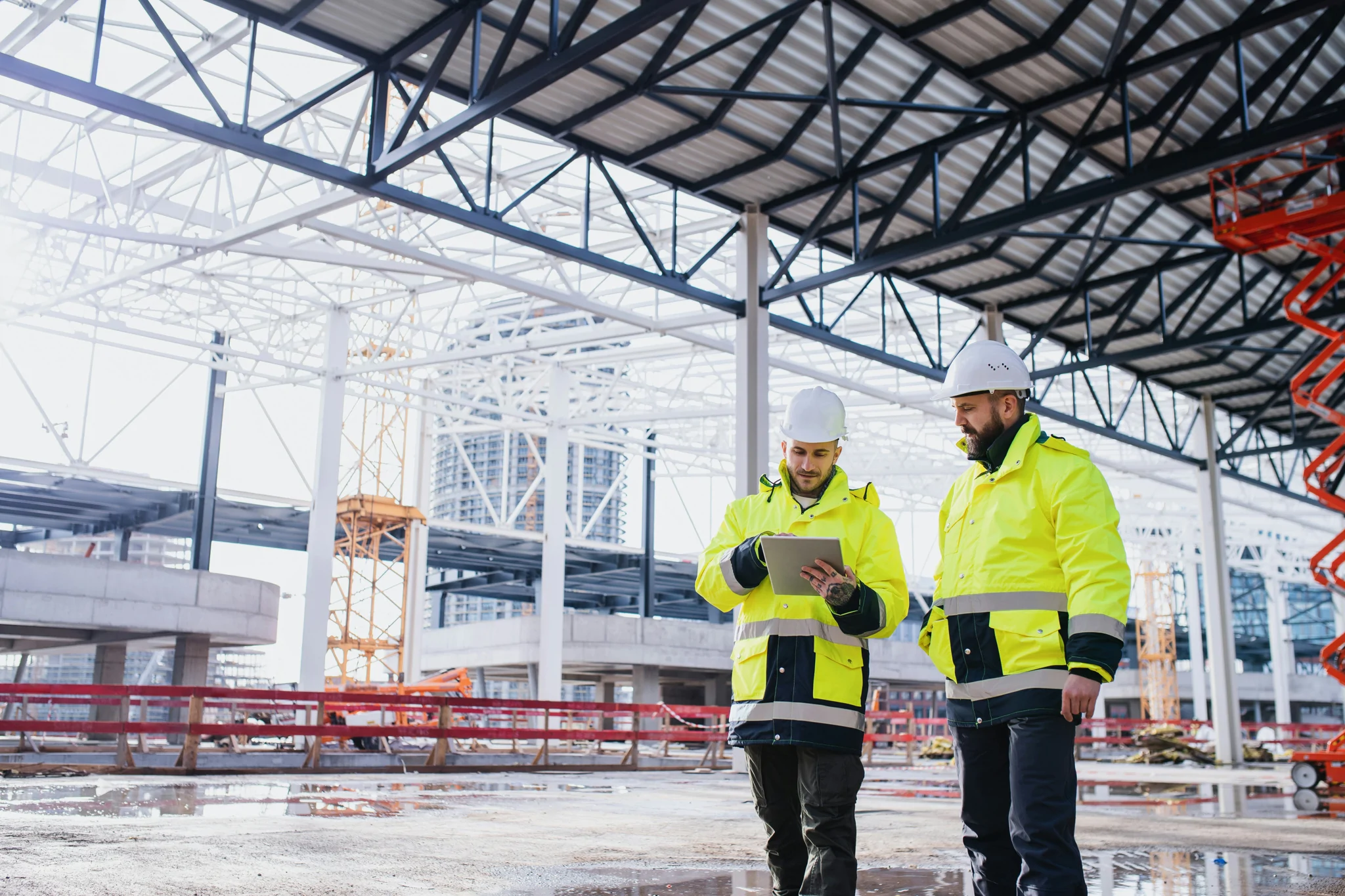 Project team carry out inspection on construction site