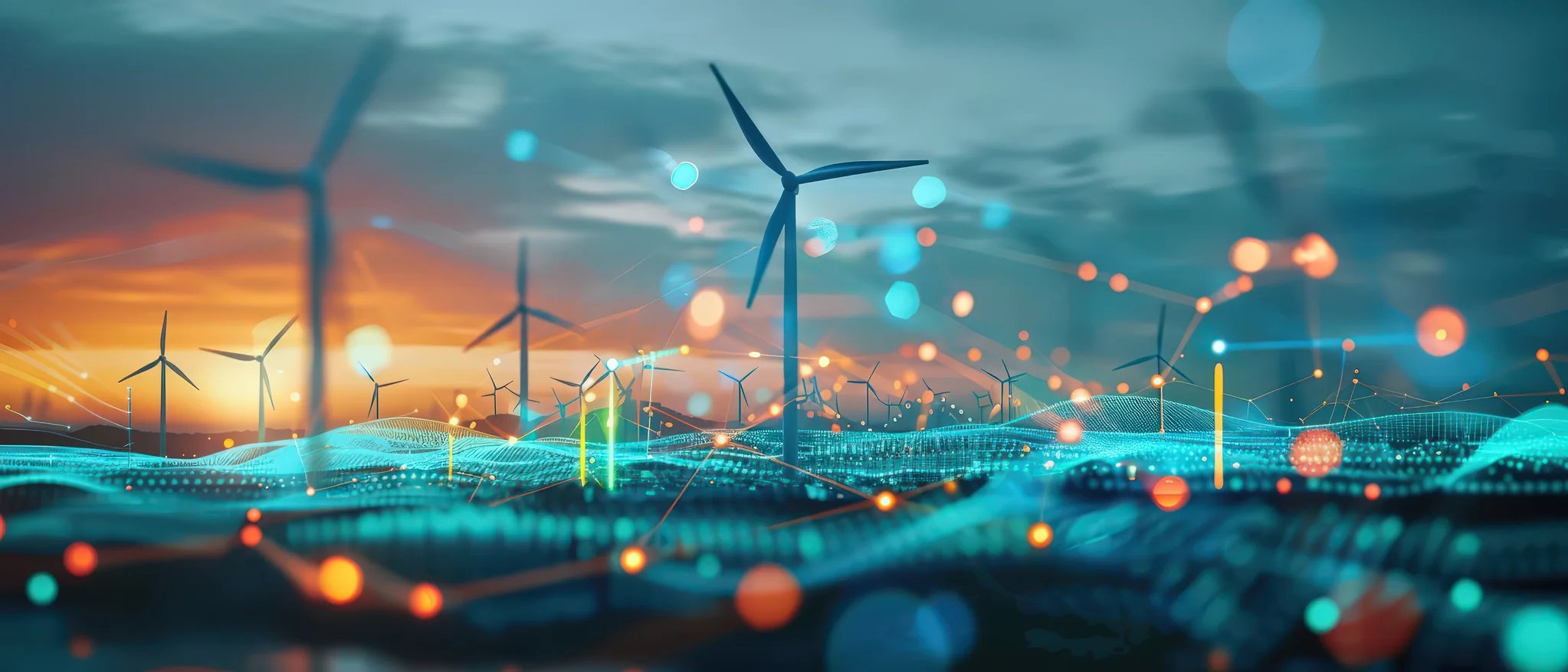 Illustration of windmills