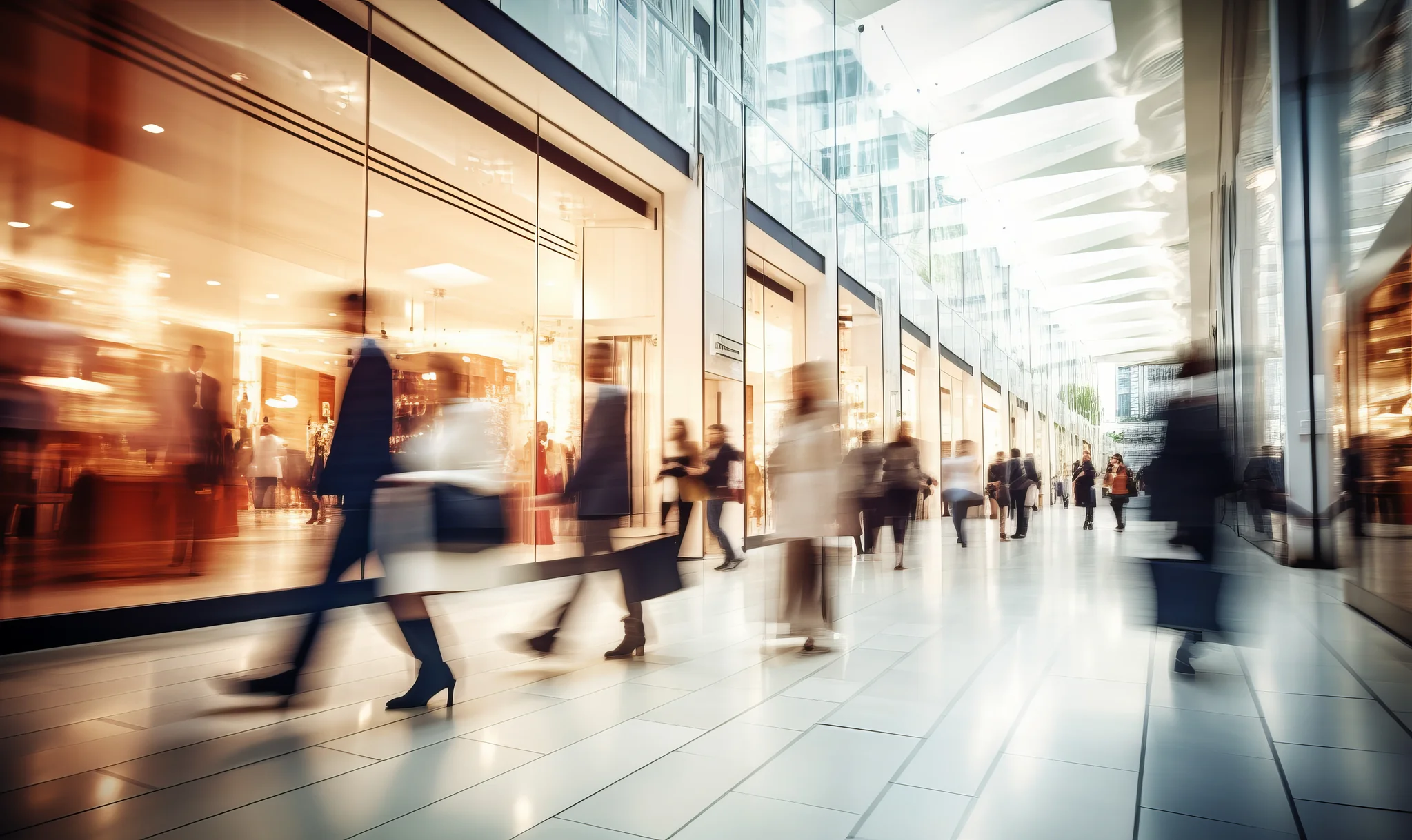 Illustration of a retail stores and customers