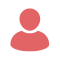 Pink user icon representing a person, commonly used to denote client accounts.