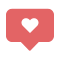 Pink heart icon inside a speech bubble, symbolizing likes or favorites in social media interactions.