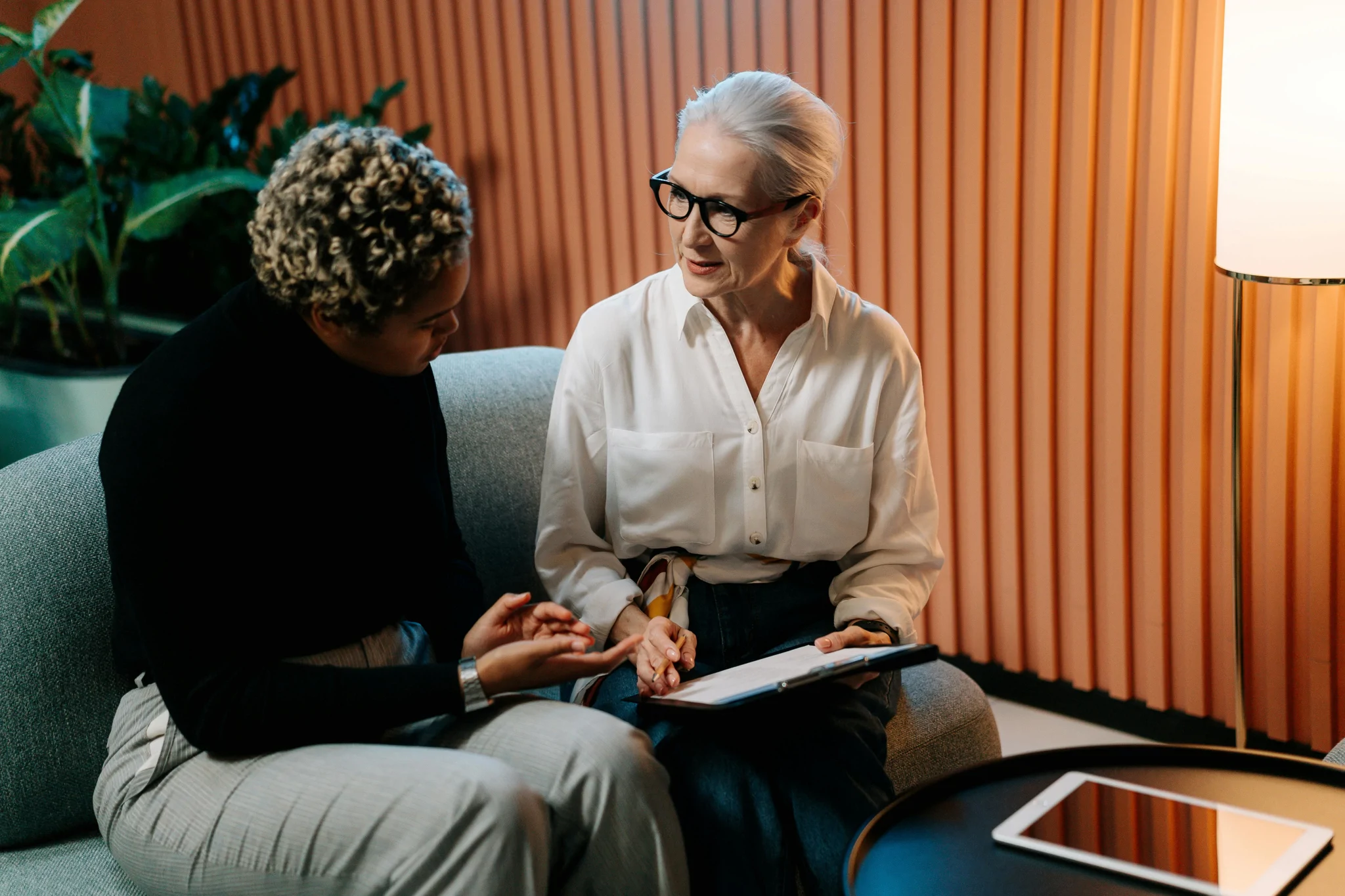 Two women in a meeting